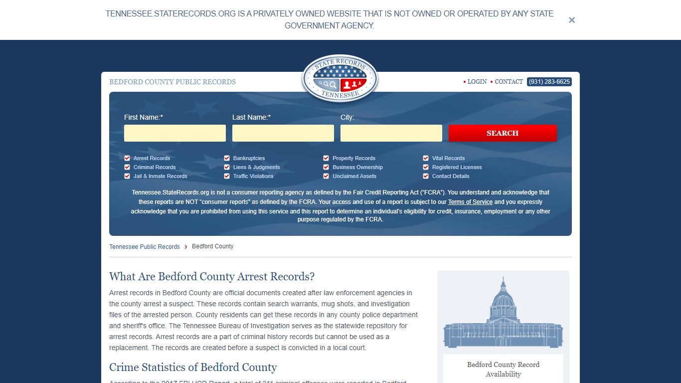 Bedford County Arrest, Court, and Public Records | StateRecords.org